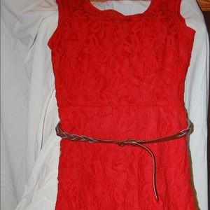Women’s Orange Lace Dress